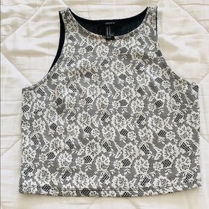 Forever21 White Lace Crop Tanktop